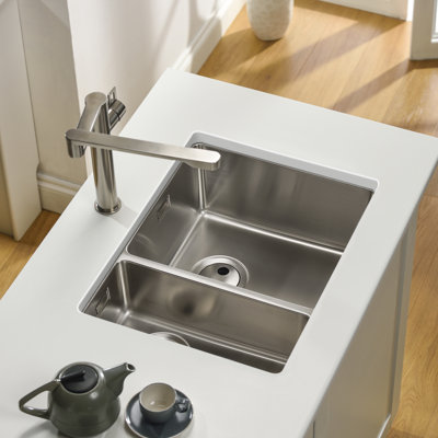 Abode Designs 440mm W Double Bowl Stainless Steel Undermount Kitchen Sink 0