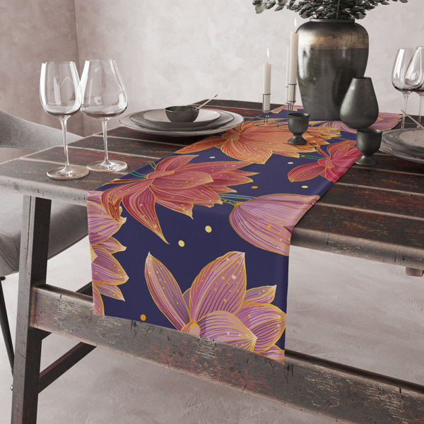 Red Barrel Studio® Rectangle Floral Cotton Twill Table Runner - Wayfair ...