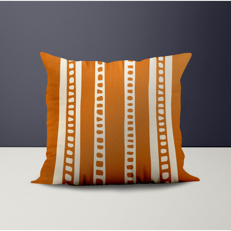 Jeté carré intérieur / extérieur en polyester Ikom, L 17 po x H 17 po, Orange