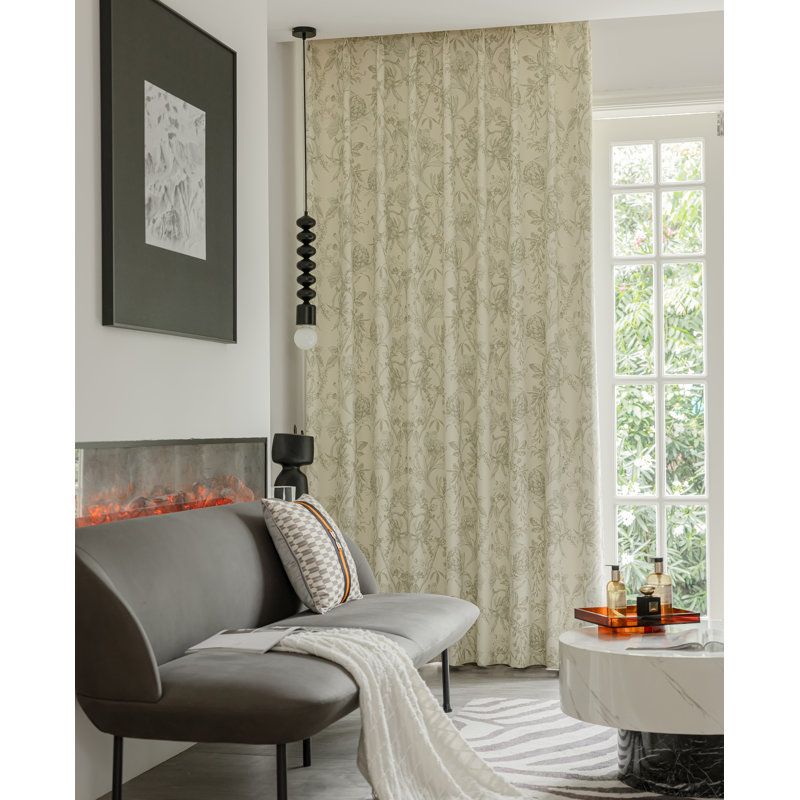 Paire de rideaux obscurcissant Ella, L 50 po x L 108 po, Taupe / crème