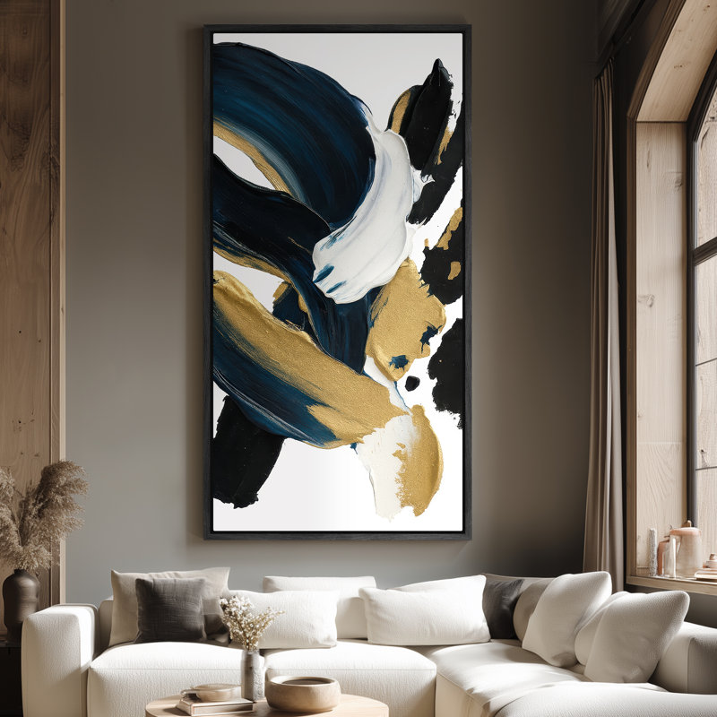 Très grand art mural sur toile encadré - impressions murales rétro pour chambre à coucher, Noir