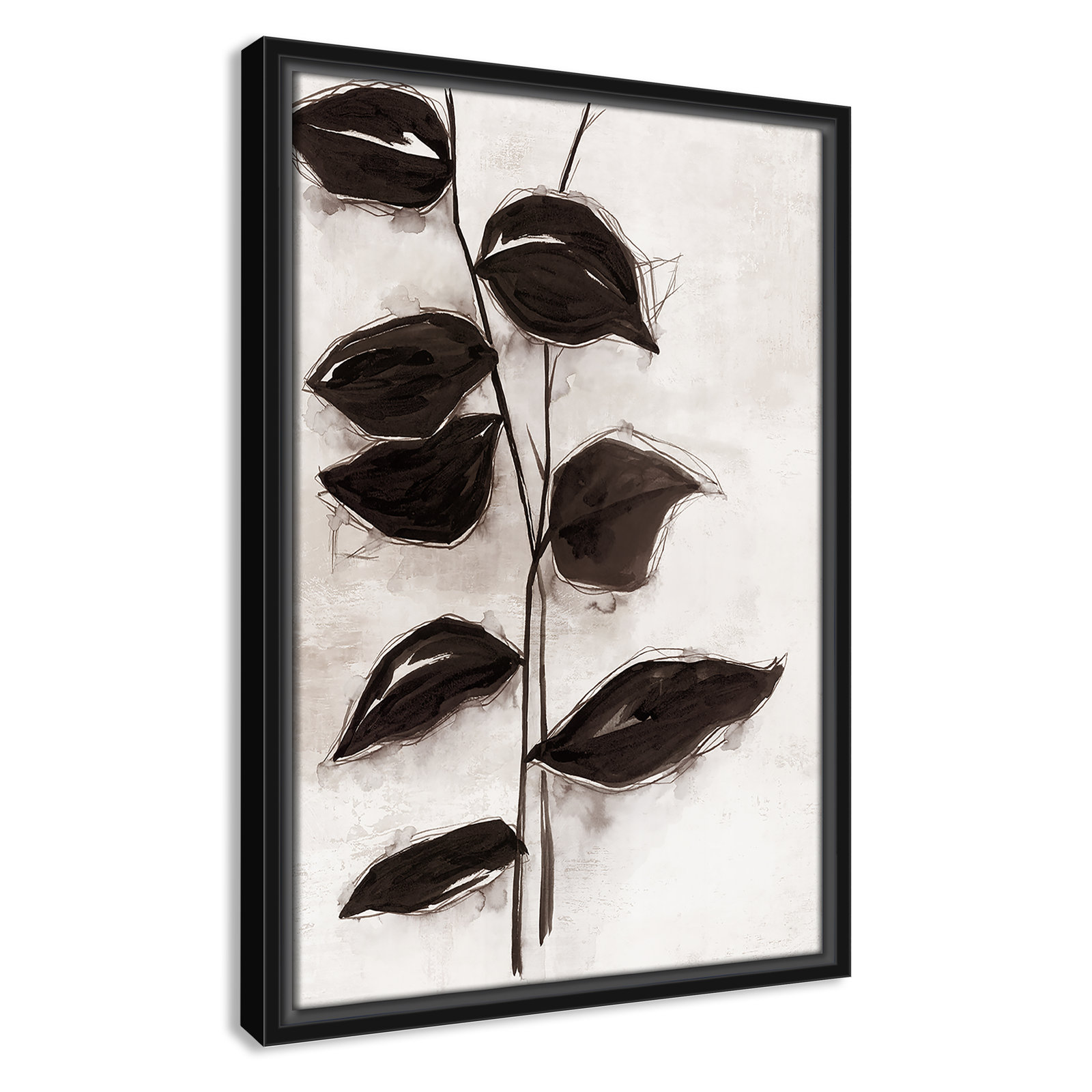Leaves I by Eva Watts, Black Framed, 19.5" H x 13.5" W x 2" D