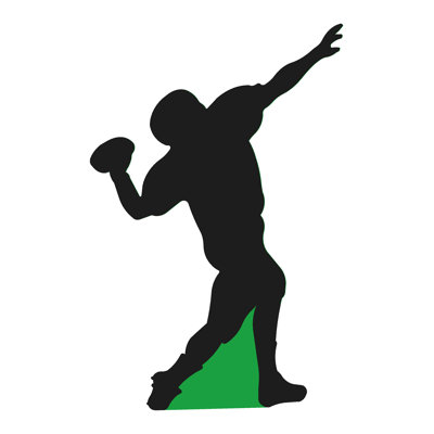 Quarterback Football Silhouette Cardboard Cutout Standup
