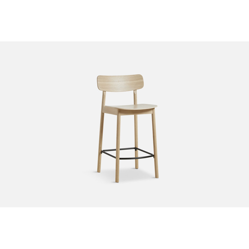 Soma Bar Stool, Counter Stool (25.59'' Seat Height), Oak/Black