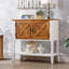 Console Tevrat Vintage | 4 tiroirs et tablette ouverte | Bois de pin massif et panneau de fibres à densité moyenne | Style classique avec rangement spacieux | Table de salon / canapé d'entrée-581288200-567610192