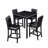 5-Piece Counter Height Dining Set: Wooden Square Table & 4 Upholstered Chairs, Crystal Decoration-1638609582-1638609581
