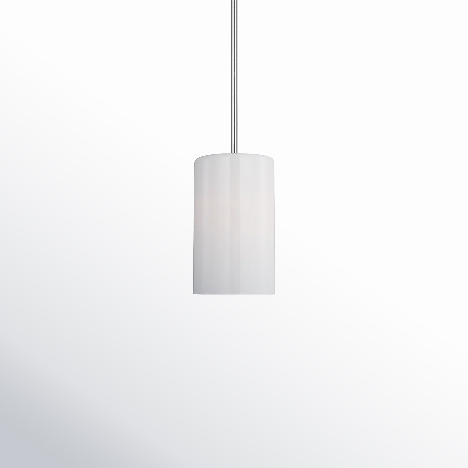 Single Light Glass Dimmable Pendant, Brushed Nickel, No