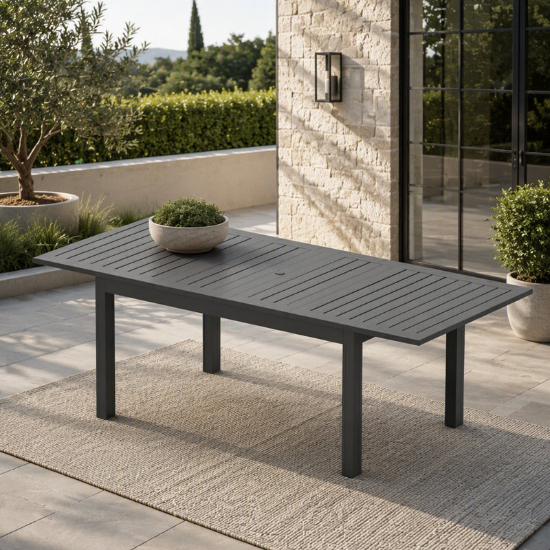 63"-92" Extendable Aluminum Outdoor Dining Table