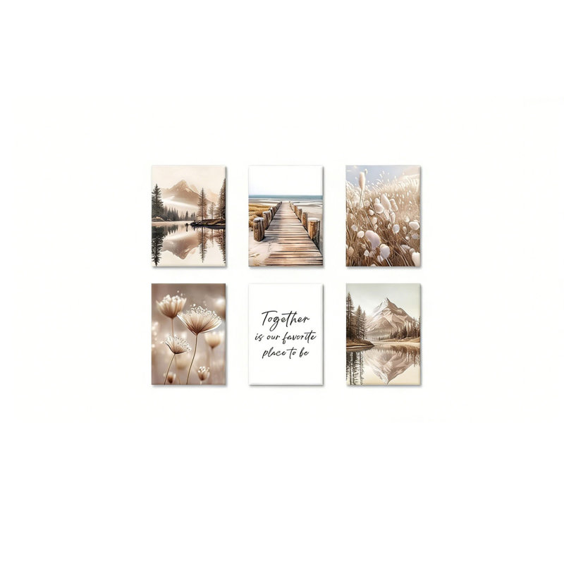 6 Piece No Frame Print on Canvas