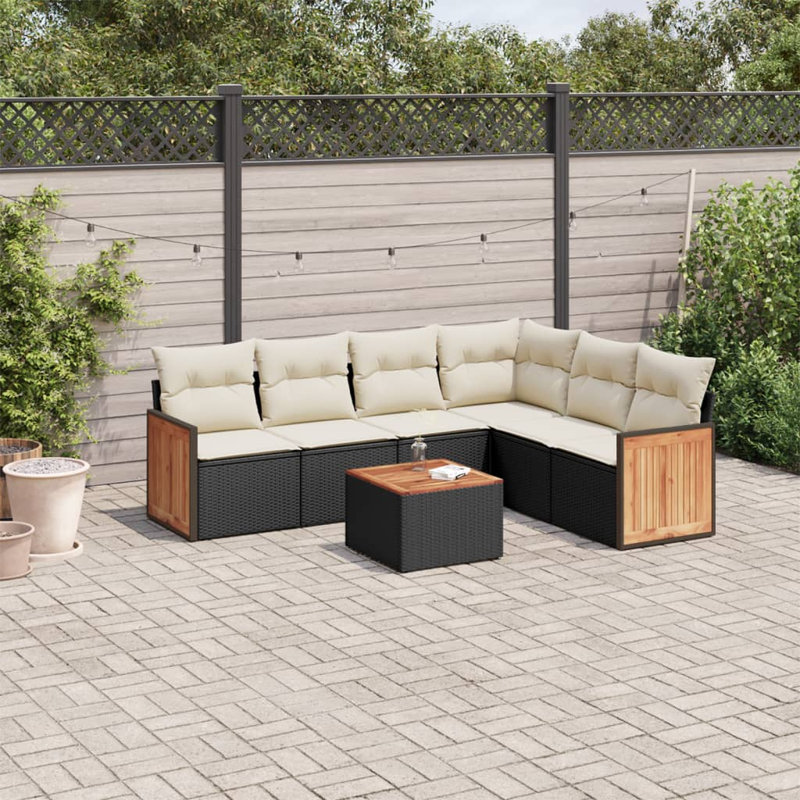 Ensemble de canapé de patio avec coussins 7 pièces Vidaxl