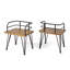 Chaise d'extérieur - 2 chaises rustiques, sièges en bois, cadres en fer, finition et attrayants pour les meubles de patio en métal
