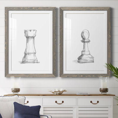 Chess Room Study V Premium encadré mat - prêt à être suspendu