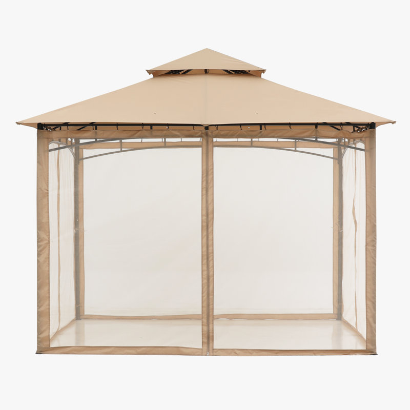 Steel Patio The Soft Roof Gazebos, Beige, 9 Ft. W x 9 Ft.