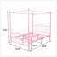 Sturdy Metal Canopy Bed Frame with Vintage Headboard and Footboard, Easy Assembly, Queen Size-1651373852
