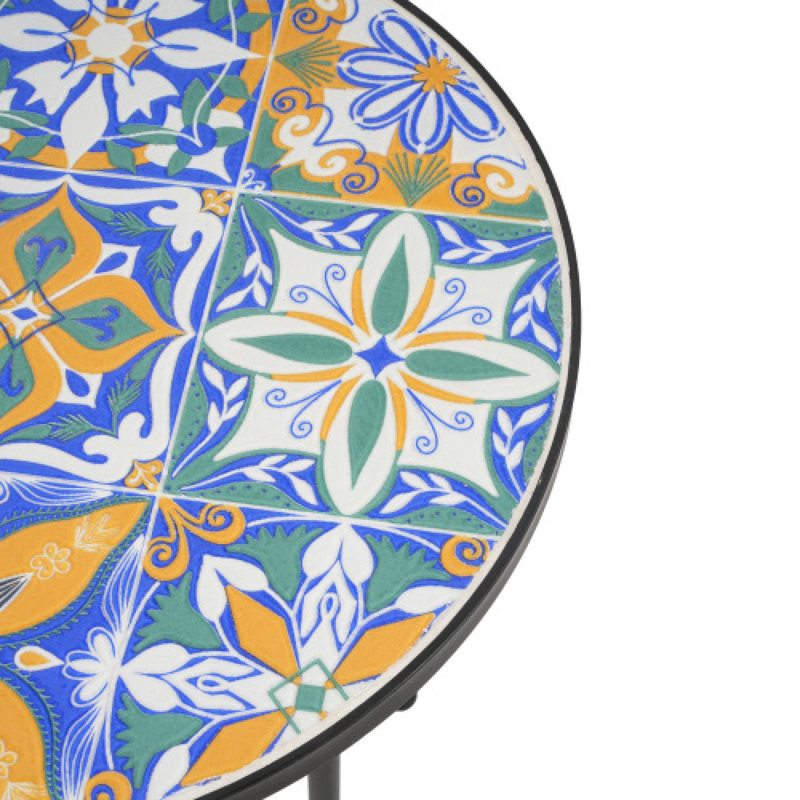 Reginald Outdoor Ceramic Top Side Table