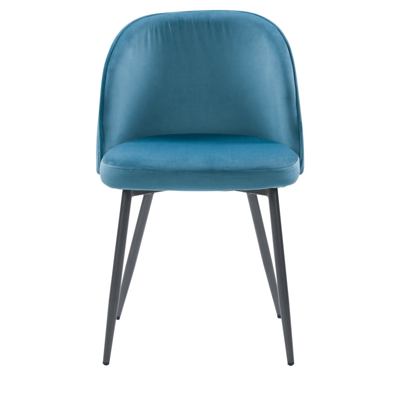 Steller 19.25'' H Velvet Upholstered Side Chair, Blue