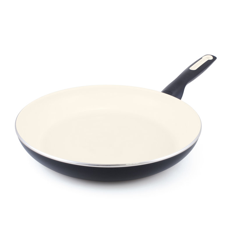 GreenPan Rio Healthy Ceramic Nonstick Frying Pan, Black, 12" W