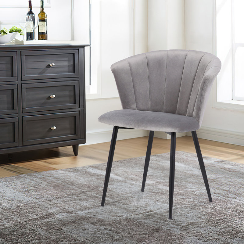 Forseti 20'' H Velvet Upholstered Armchair, Gray