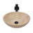 Novatto 17'' Polished Beige Travertine Stone Circular Bathroom Sink with Faucet
