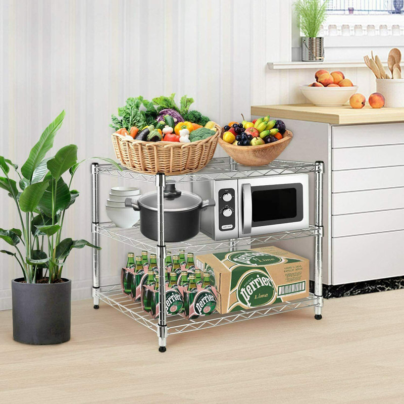 Shelves Unit,3-Shelf Shelving Unit, 20" H x 14" W x 24" D