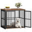 Dog Crate Furniture, 3-Door Wooden Dog Crate with Adjustable Side Door, End Side Table for Small/Medium/Large dogs, Indoor Dogs Kennel -525532099-525532096