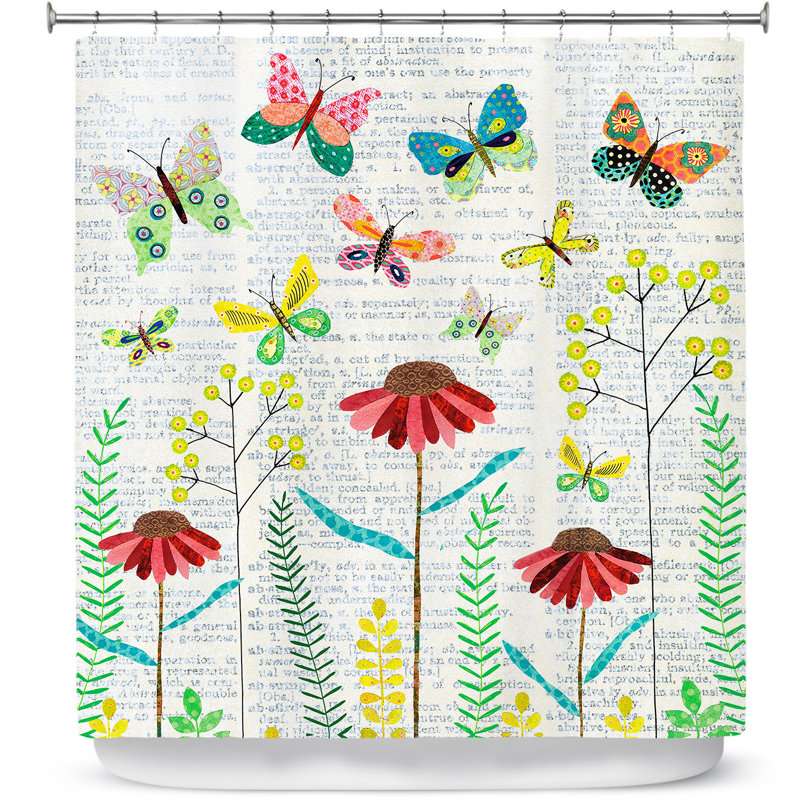 Rideau de douche simple april papillons