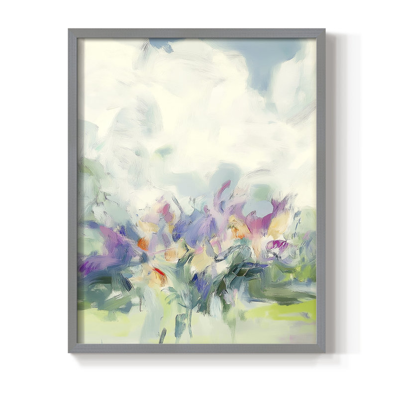 Floral XXII, reproduction encadrée prête à être accrochée, H 10 po x l 8 po, Gris