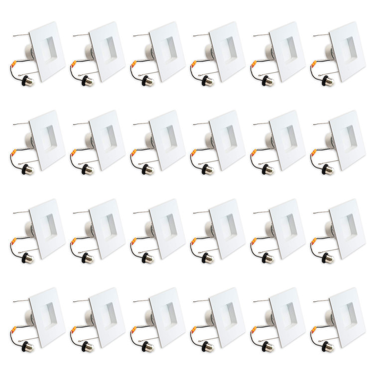 24PK 6 Inch 5 Selectable CCT LED Square LED Retrofit Recessed Can Light 1100 Lumen, ETL, And Energy Star Certified