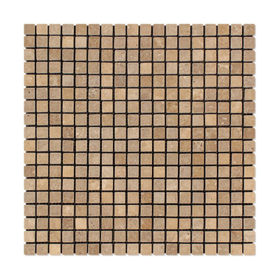 Noche Travertine Grid Mosaic Wall & Floor Tile