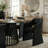 6 - Person Dining Table Sets With Extendable Table & 6 Upholstered Fabric Chairs-1684913531