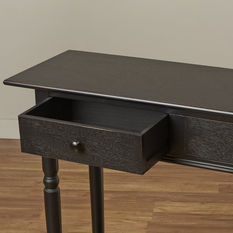 Brookshire 239.22cm Solid Wood Console Table, Distressed Black