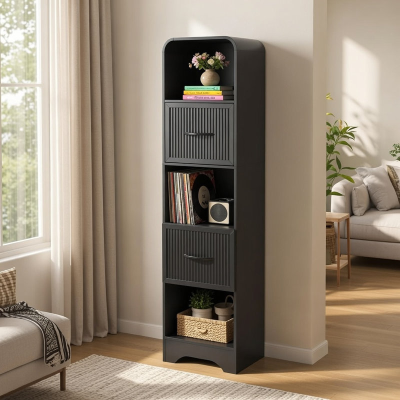 Bibliothèque étroite - noir, Black