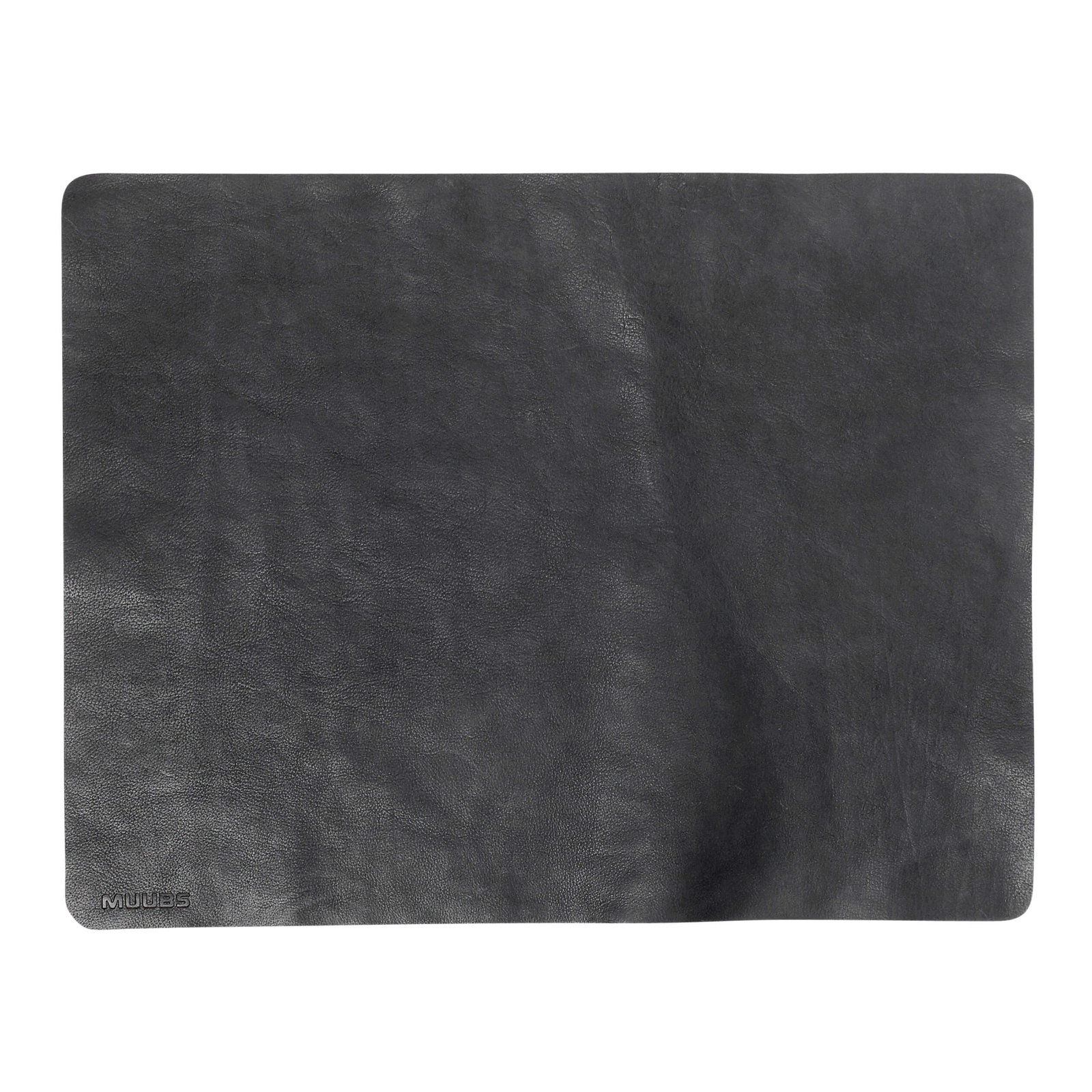 Tribune 17.75" Leather Placemat, Black