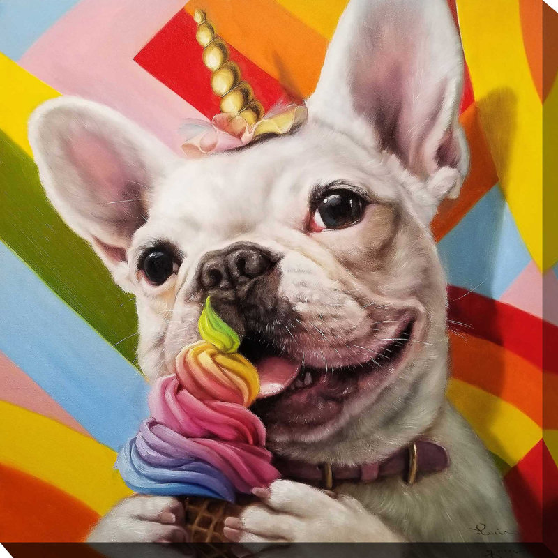 Rainbow Party par Lucia Heffernan - Peinture, Toile tendue, H 28 po x l 28 po x P 1,5 po