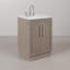 Meuble-lavabo de comptoir en marbre blanc de 24 po Hunner en chêne gris avec robinet Hunner-739561533