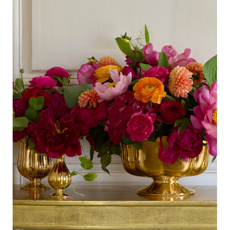 Pauline Medium Bud Vase, Gold, 5.6" H x 2.7" W x 2.7" D