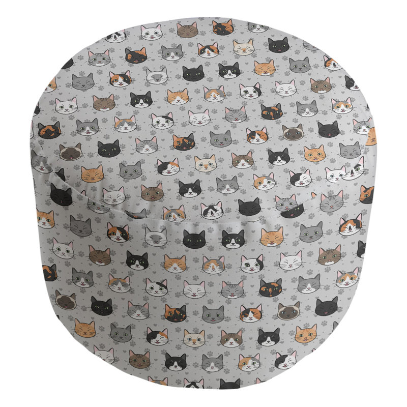 Repose-pieds cubique pour chat kitty Kitterman, Gris / Noir / Jaune