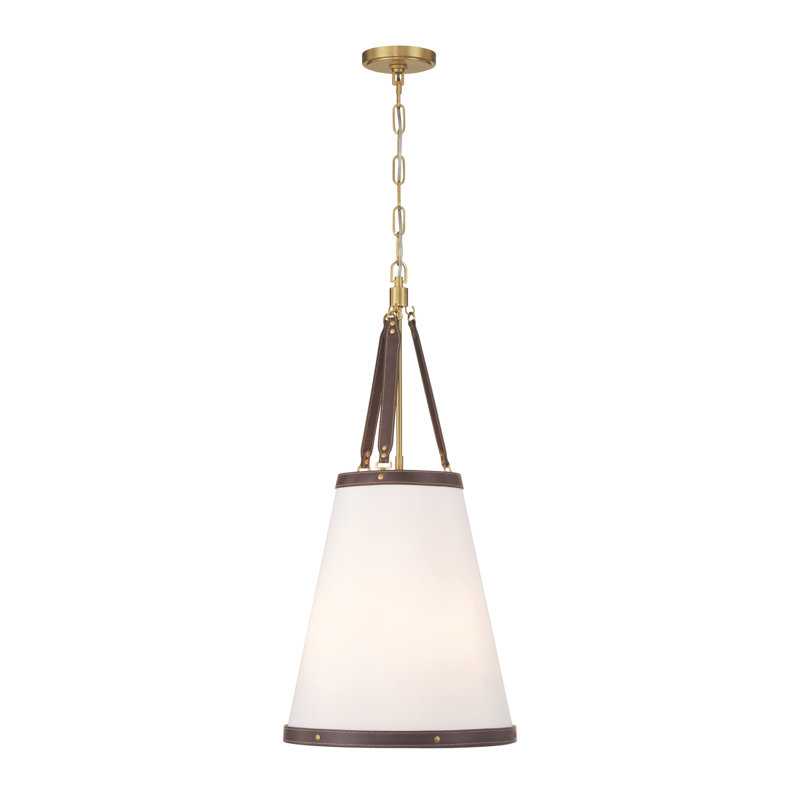 Luminaire suspendu en or 14,25 po Baccarin Libby Langdon Caine, Doré / Brun