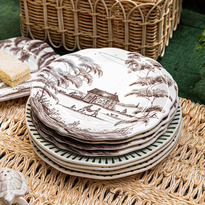 Country Estate Party Plate Assorted Set/4 - Flint Gray