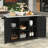 Outdoor Kitchen Island Fir Wood Kitchen Island with Stainless Steel Top-1313365871