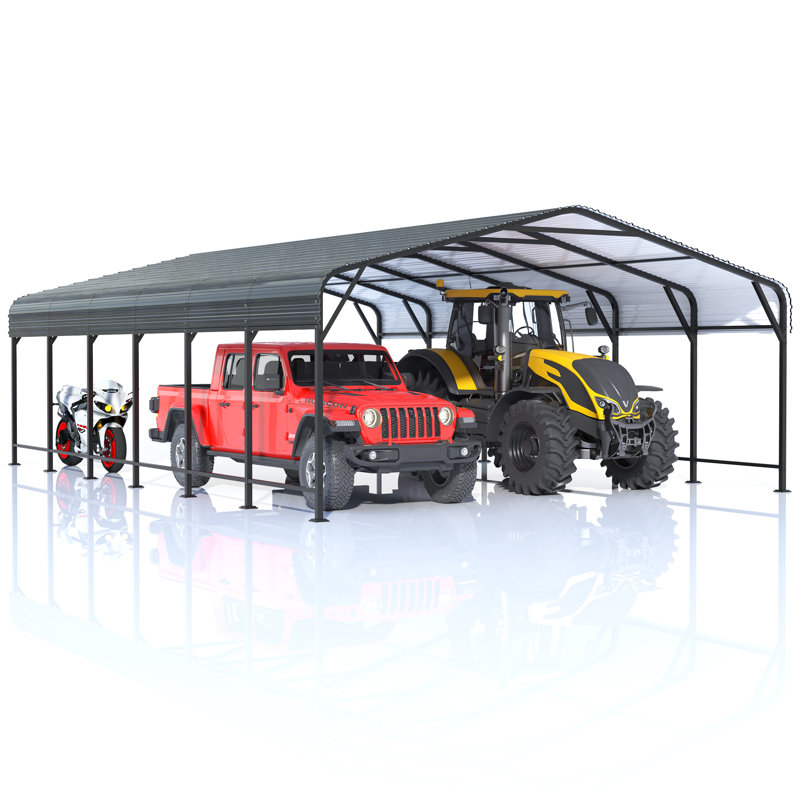 20 ft. W x 30 ft. D Metal Carport, Heavy-Duty Steel Frame, Large Outdoor Canopy Shelter for Multiple Vehicles