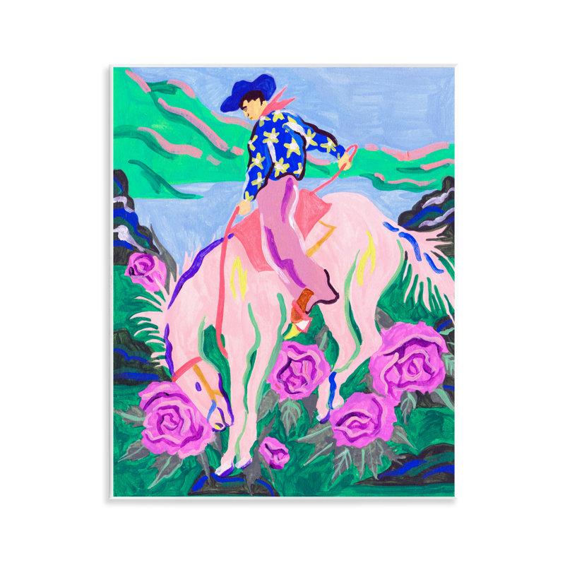 «Bright Cowboy & Blooms», art mural par Tim Ottoole