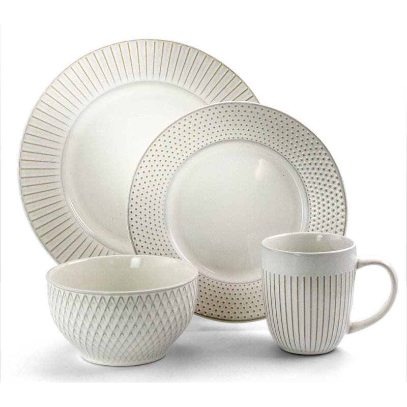 Goodman 16 Piece Stoneware Dinnerware Set - Service for 4