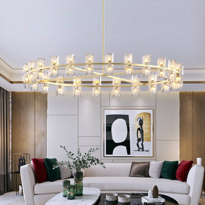 48 Inch Luxury Crystal Chandelier, Black For Home Decoration (Including Light Bulbs), Suitable For Living Rooms, Kitchens, Dining Rooms And Other Places