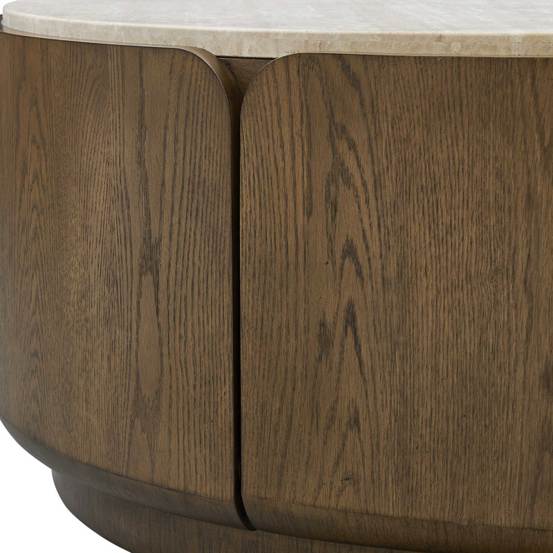Uttermost Tindall Round Travertine Coffee Table