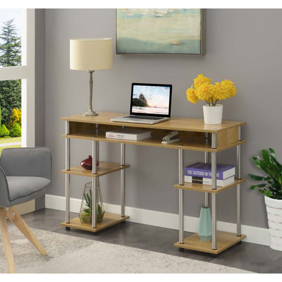 Edwin No Tools Writing Desk with Shelves