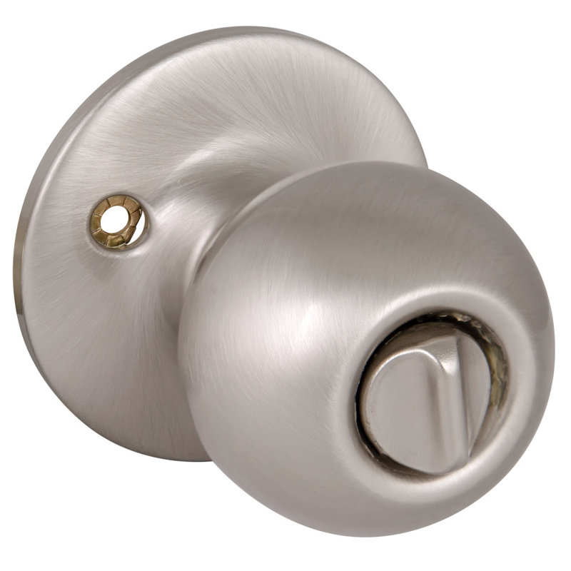 Ball Keyed Entry Door Knob, Satin Nickel