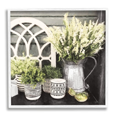 «Country Corner Still-Life Cottage Florals In Jars» par - Impression