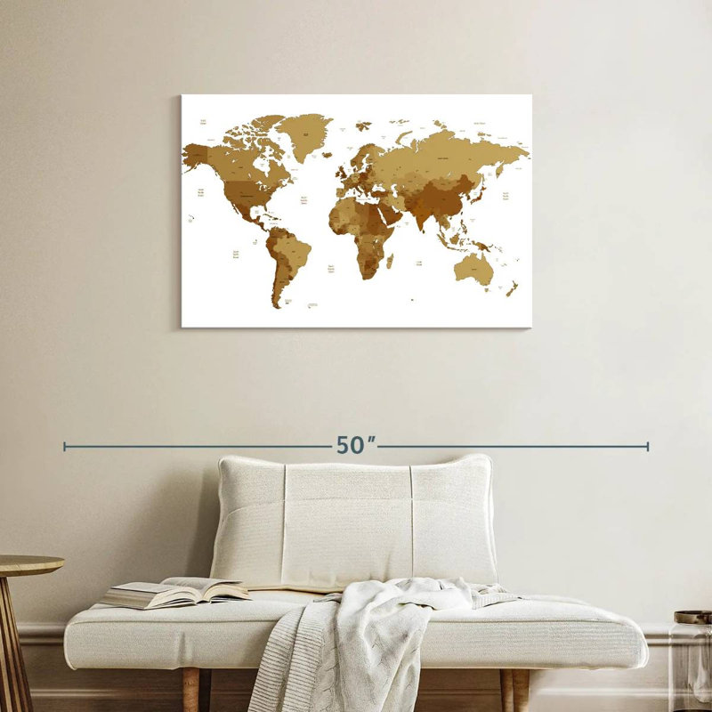 Carte du monde Aliaz, H 24 po x l 36 po