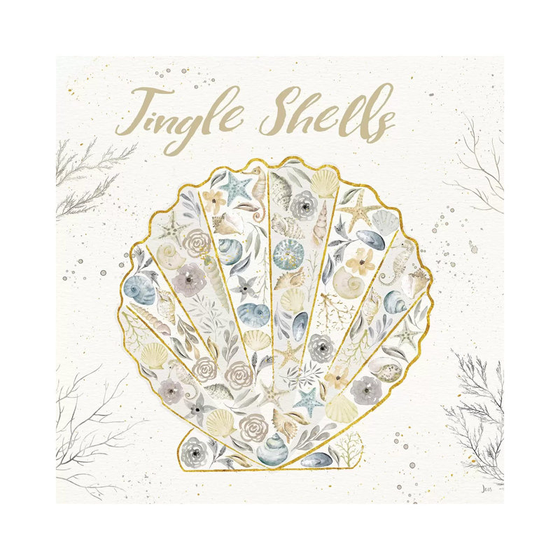 Seaside Blossoms I Blue Jingle by Jess Aiken - Print on Canvas, 45.72 cm H x 45.72 cm W x 1.91 cm D, Wrapped Canvas